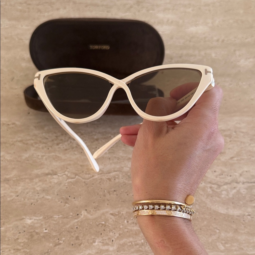 Tom Ford Cream Cat-Eye Sunglasses